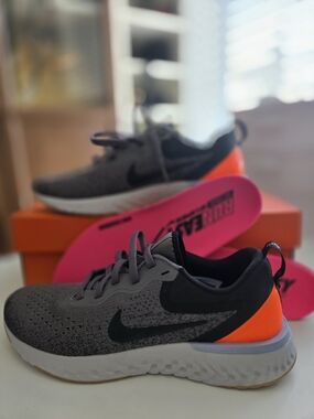 Nike Odyssey React Grey and Bright Orange Women's Size 8